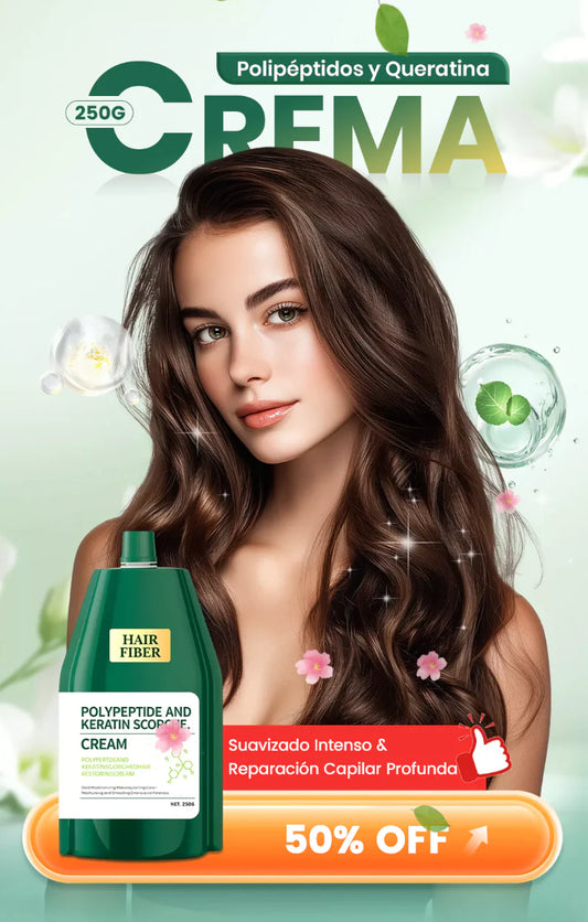 Crema de polipeptidos y queratina alisado intenso